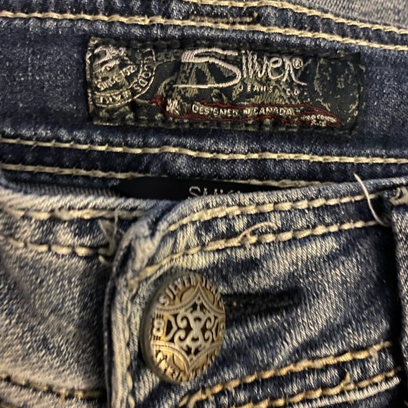 Silver Jeans Suki Flap Pockets Medium Blue Wash Stretch Size W27” L32” - Picture 9 of 12